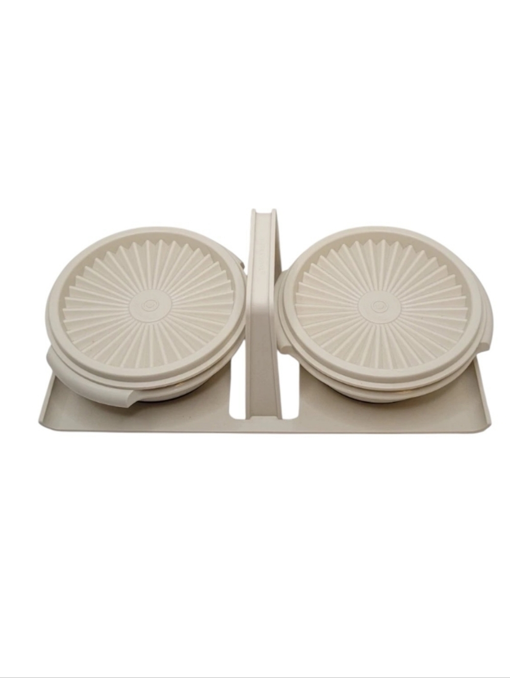 Vintage 70's Tupperware Condiment Server Bowls Caddie Set